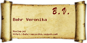 Behr Veronika névjegykártya